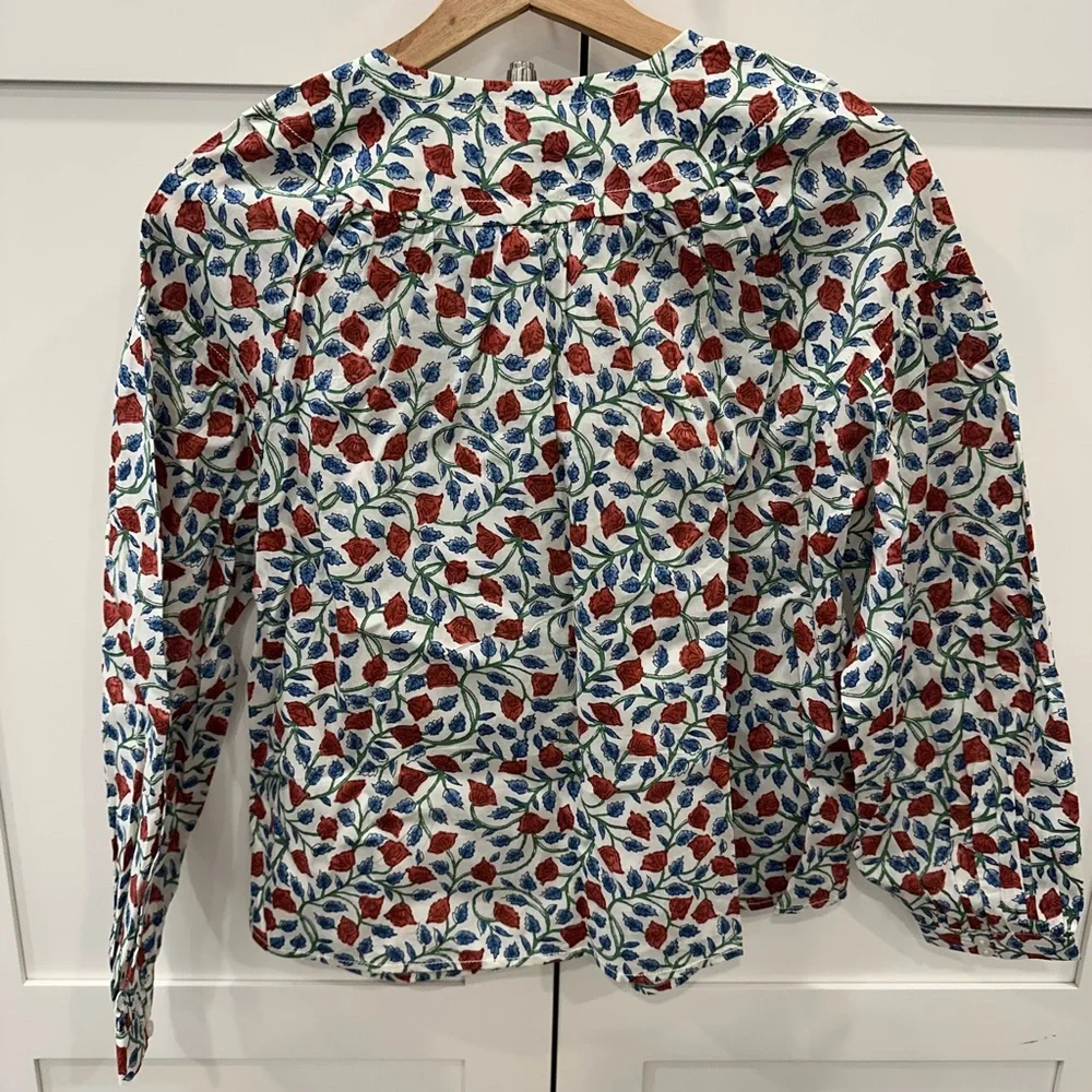 New - J.Crew Floral Print Long-Sleeve Blouse